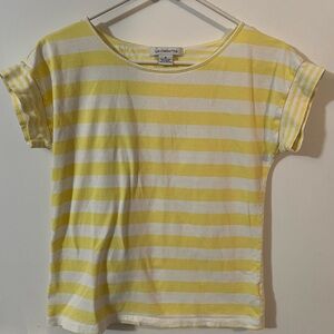 Liz Claiborne women’s small Yellow and White Striped T-Shirt